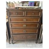 6 DRAWER CHEST; EMPIRE STYLE; 36" X 20" X 45"