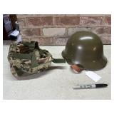 A BULGARIAN M72 STEEL HELMET (POST WWII) WITH A
