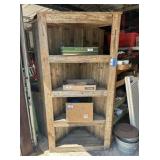 CORNER BARNWOOD CABINET; 4-TIER;  25" X 35" X 71";