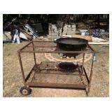 HOME MADE CUSTOM GRILLING CART WITH EXPANDED