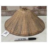 A TRADITIONAL HANDWOVEN STRAW CONICAL HAT