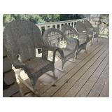 GROUP LOT: 5 ASSORTED WICKER CHAIRS: ROCKERS AND