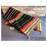 MULTI-COLORED SERAPE-STYLE BLANKET; 56"  X 87"