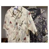 9 PCS: MENS VINTAGE VACATION-STYLE SHIRTS; 1 WITH