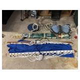 GROUP LOT: ROPE HAMMOCK, CANVAS & ROPE CHAIR,