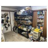 SHELF UNIT AND CONTENTS ON WEST WALL: INCLUDES