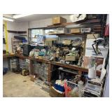 CONTENTS ON WORK TABLE ON EAST WALL: EVERYTHING