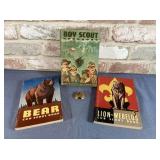 SELECTION OF BOY SCOUT ITEMS: HANDBOOKS & SCARF