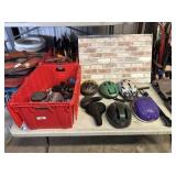 RED FLIP-TOP TOTE WITH LARGE COLLECTION OF BICYCLE