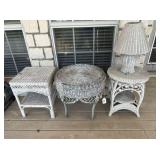 4 PCS: 3 AUTHENTIC WICKER TABLES & ONE WICKER LAMP