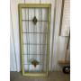 LARGE 2-COLOR STAINED GLASS WINDOW, 25" X 63"