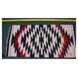 NAVAJO HAND WOVEN RED & BLACK RUG