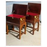 2 Vintage Chinese Chippendale Flip Top Cabinets
