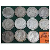 LOT OF 11 - 90% MORGAN SILVER DOLLARS