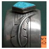 DELBERT VANDEVER STERLING TURQUOISE CUFF 160.3 g