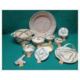 PIMA TOHONO O'ODHAM HAND WOVEN BASKET W/ 2 HANDLE