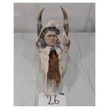 HAND-PAINTED COW SKULL