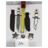 STAINLESS STEEL BLADE KNIVES/SHERIFF BADGES