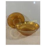 Lot of 2 Jeannette Glass Carnival Glass Bowls