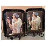 Lot of 2 Coca Cola Advertisement Trays