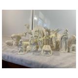 14 Piece Lot of Duncan Molds Ceramic Nativity Scee