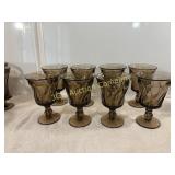 Lot of 8 Vintage Fostoria Jamestown Brown Goblets