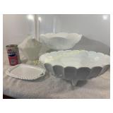 Lot of 4 Vintage White Milk Glass Bowls