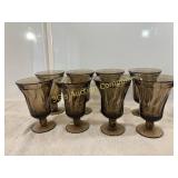 Lot of 8 Vintage Fostoria Jamestown Brown Goblets