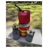 Lot of 5 Gas Cans
