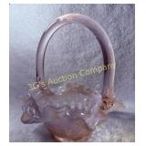 Fenton Art Glass Pink Opalescent Basket