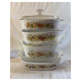 Lot of 4 Corning Ware Spice of Life Pattern