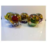 (5) Glass Rose Globes with Liquid Display