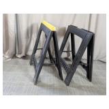 (2) Lightweight Folding Plastic Sawhorses