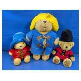 (3) Paddington & Harrods Plush Bears