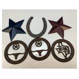 (6) Cast Iron & Metal Wall Decor Lot