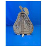 Wooden Pear Shaped Collapsible Basket