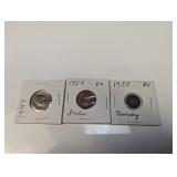 (3) World Coins 1947ï¿½1955 in Holders