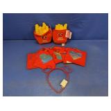(9) Valentine Plush Toys,Gift Bags, Headband