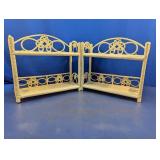 (2) Wicker Wall Shelves ï¿½ Cream Color