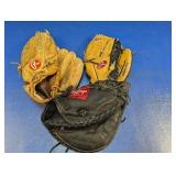 (3) Rawlings Baseball & Softball Glove Trio