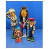 (4) Assorted Wooden Nutcrackers