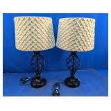 (2) Decorative Table Lamps with Shades