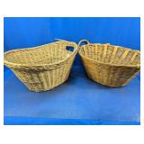 (2) Large Handwoven Wicker Baskets