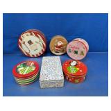 (6) Holiday Cookie & Gift Tins ï¿½ Assorted Designs