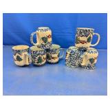 (7) Folkcraft Cabin in the Snow Mugs