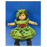 (1) Baby Doll in Green Dress & Hat