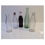 (5) Assorted Glass Soda Bottles