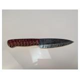 (1) Patterned Steel Chef-Style Knife