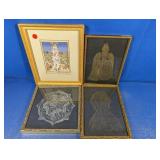 (4) Framed Artwork Prints