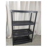 (1) Black Plastic 4-Shelf Storage Rack